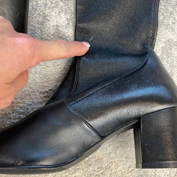 New Stuart Weitzman Genna 60 City Over the Knee Boots Black Stretch Leather 5 - Picture 8 of 15